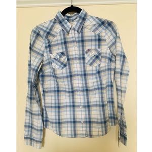 Multi-blue colored Hollister Button up